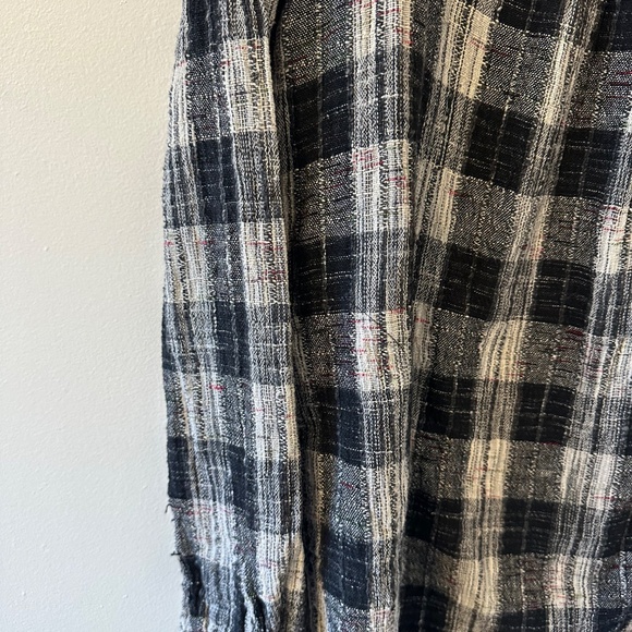 Free People Walk in the Park Plaid Cowl Neck Tunic | Size Large - Picture 4 of 9